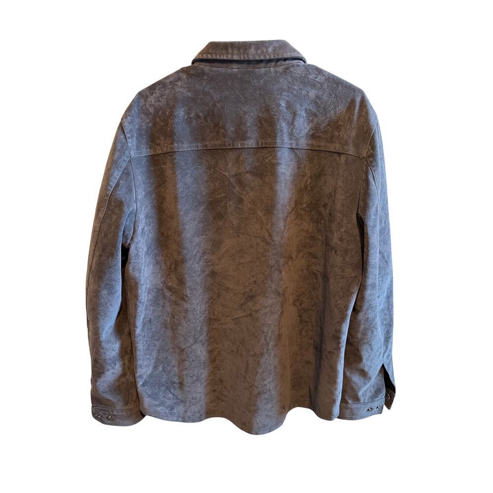 Levi’s Men’s Black Faux Suede Lined Full Zipper Snap Western Jacket Shacket Sz L - Picture 3 of 14